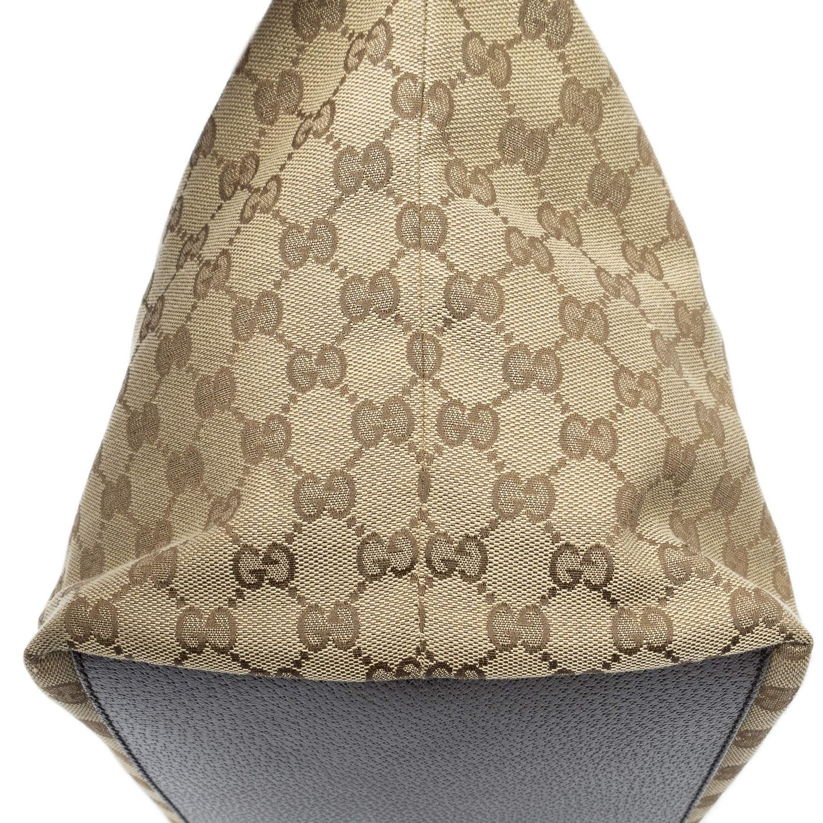 Gucci Web Trapeze Tote Brown Beige GG Canvas — view 8