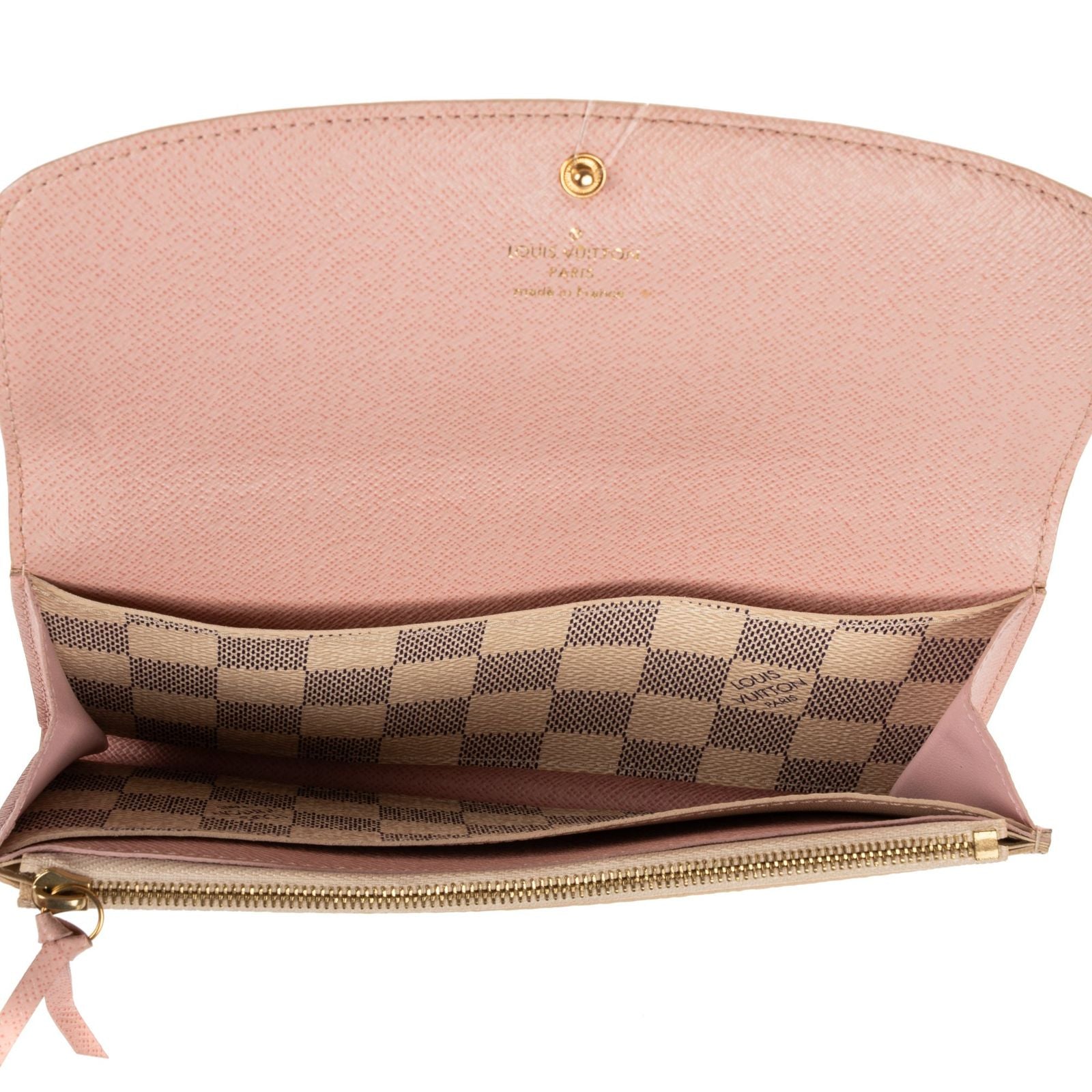 Louis Vuitton Emily Ivory Pink Damier Azur Wallet — view 9