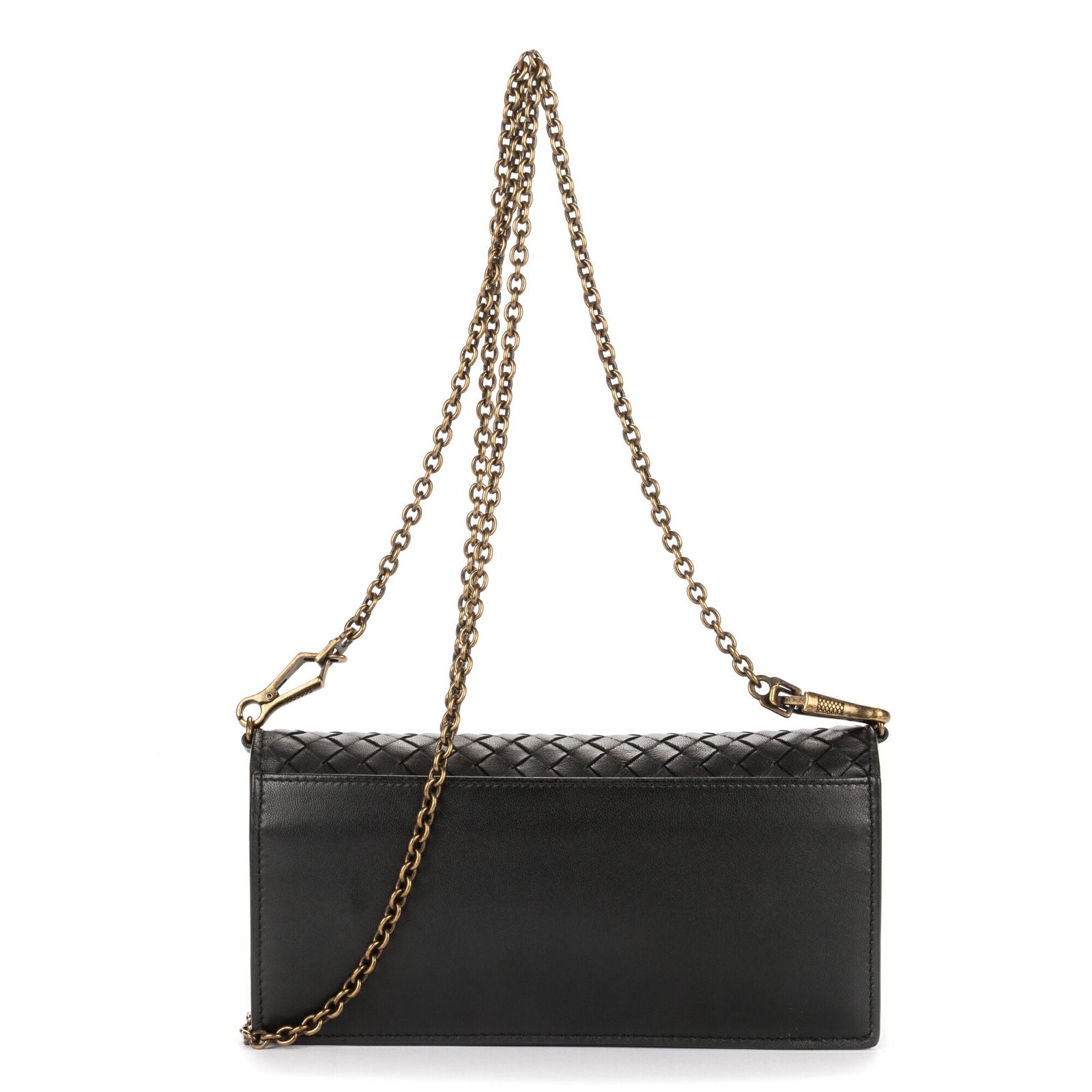 Bottega Venetawallet on Chain Crossbody Black Intrecciato Calfskin Leathera — view 5