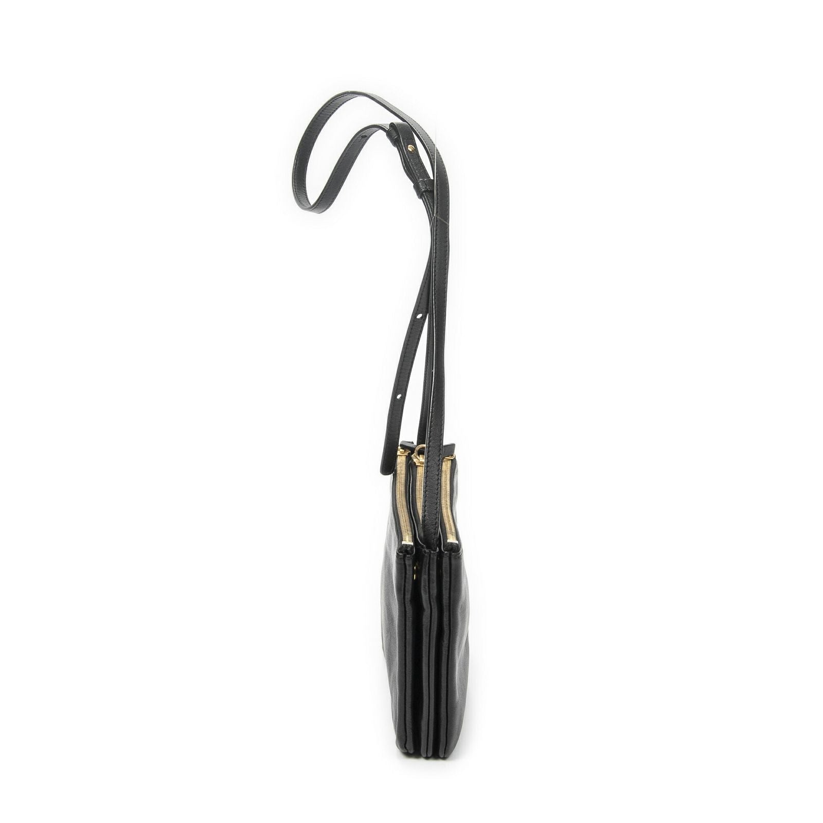 Celine Small Trio Crossbody Black Calfskin Leather — view 3