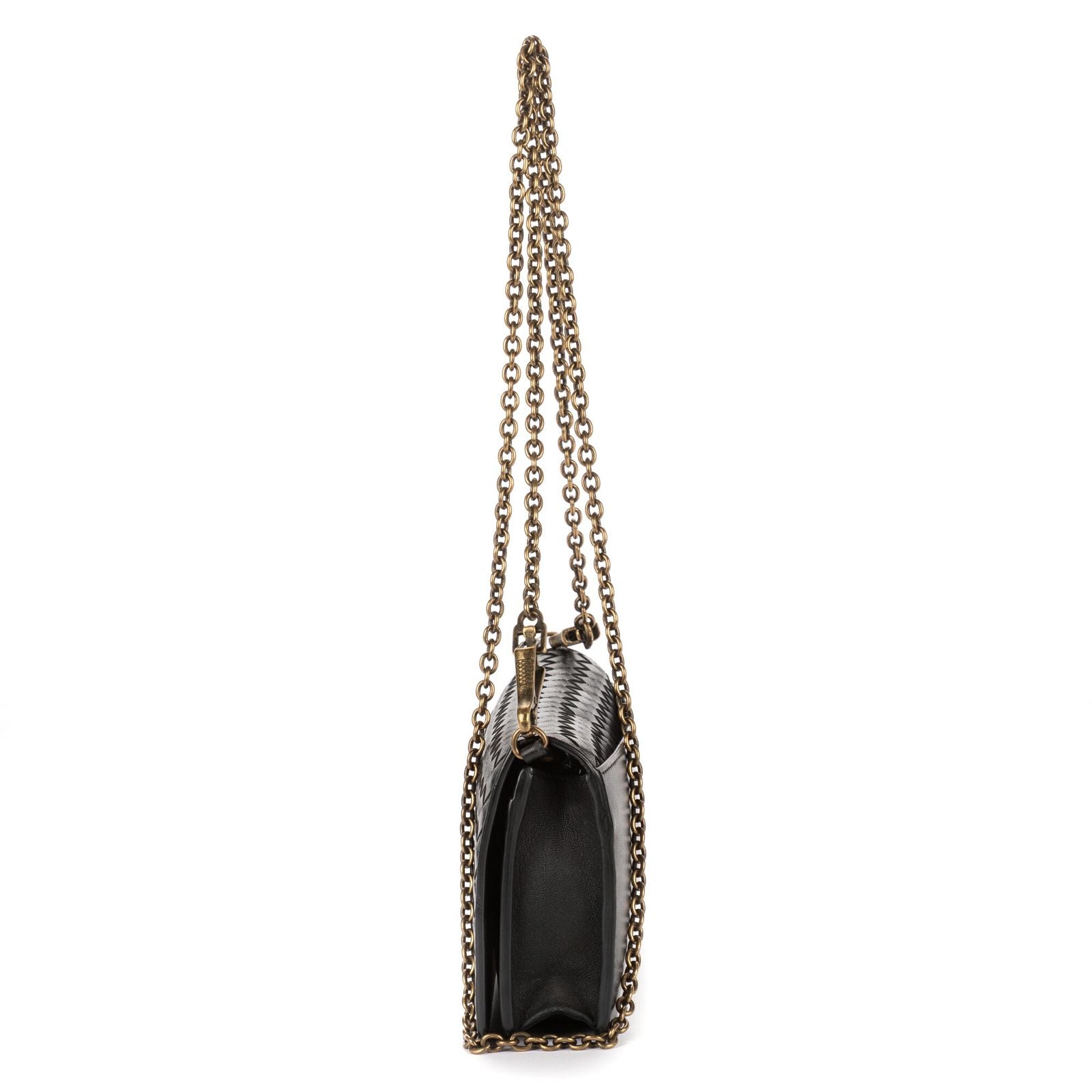 Bottega Venetawallet on Chain Crossbody Black Intrecciato Calfskin Leathera — view 3