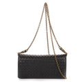 Bottega Venetawallet on Chain Crossbody Black Intrecciato Calfskin Leathera
