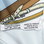 Hermes Scarf Light Blue Green Brown Silk — view 5