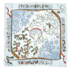 Hermes Scarf Light Blue Green Brown Silk — view 2