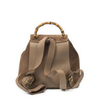 Gucci Large Bamboo Backpack Brown Suede Leather — view 5