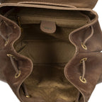 Gucci Large Bamboo Backpack Brown Suede Leather — view 9