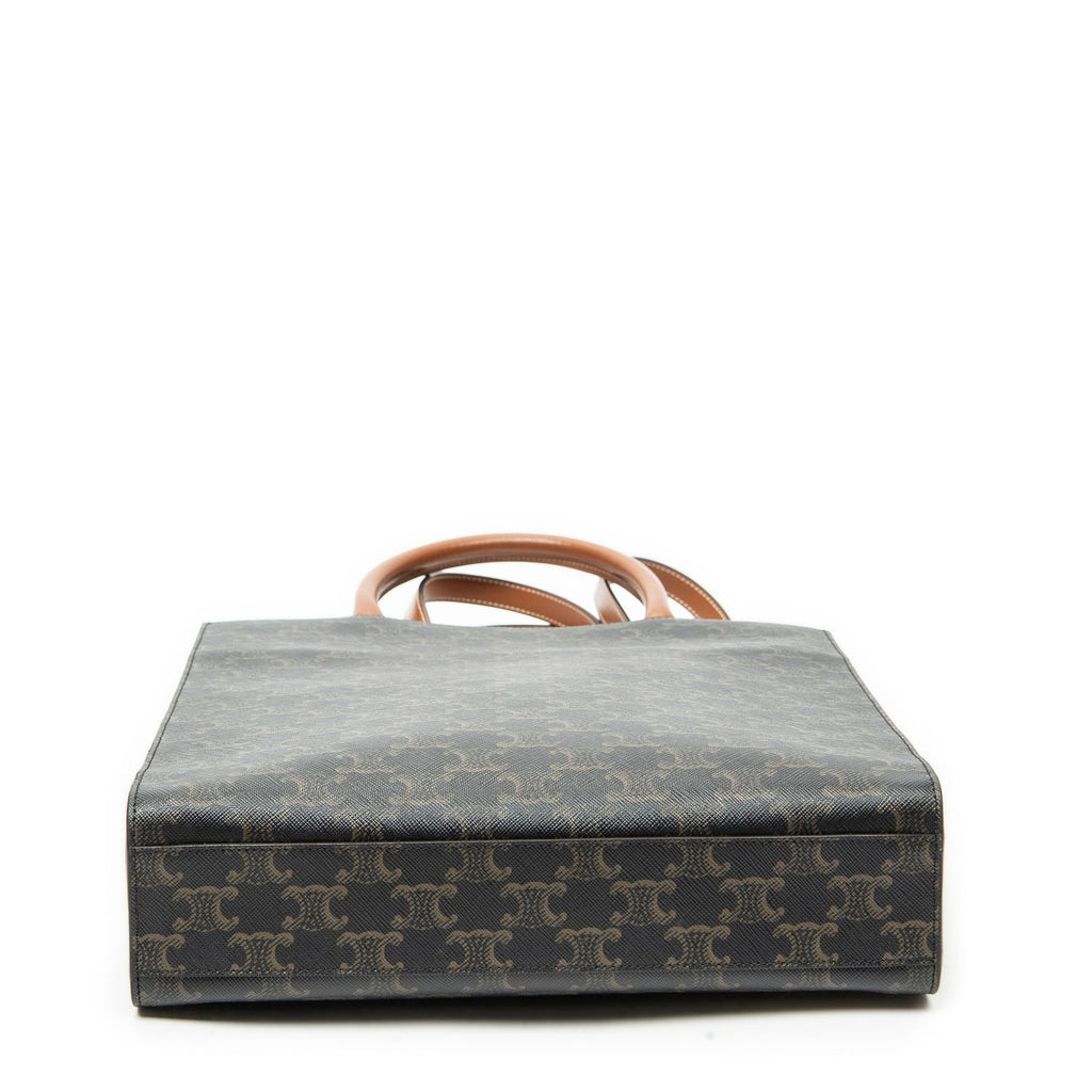 Celine Small Vertical Cover Tote Brown Triomphe Canvas — view 6
