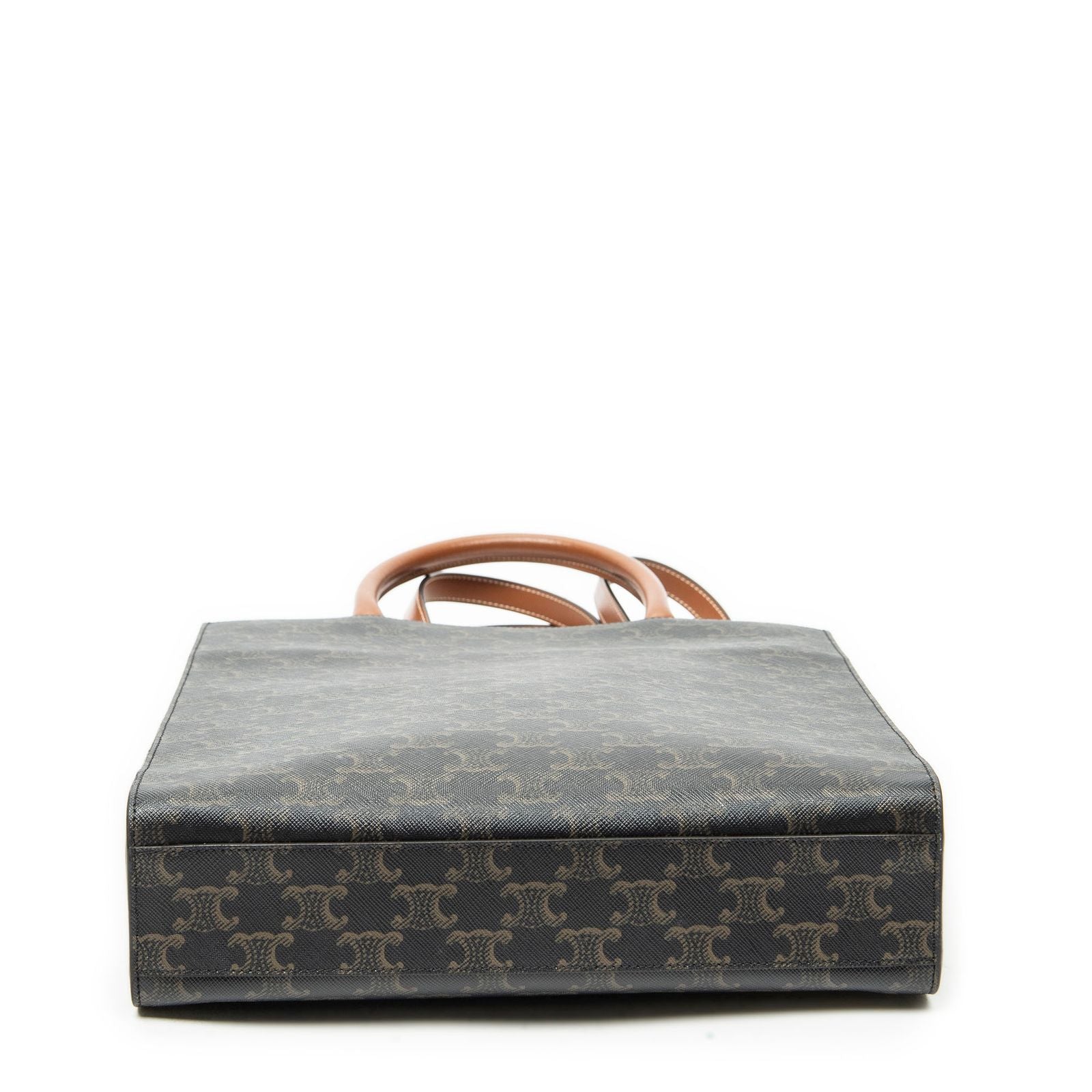 Celine Small Vertical Cover Tote Brown Triomphe Canvas — view 6