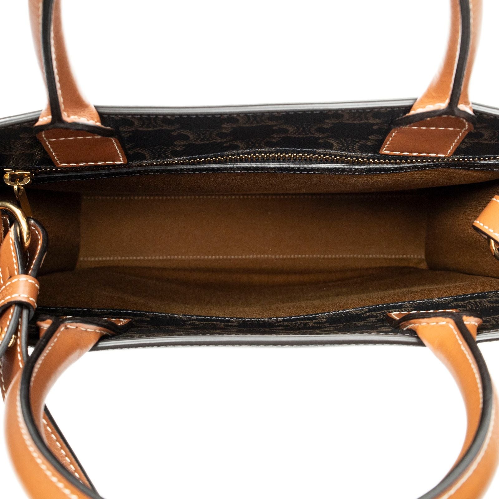 Celine Small Vertical Cover Tote Brown Triomphe Canvas — view 9