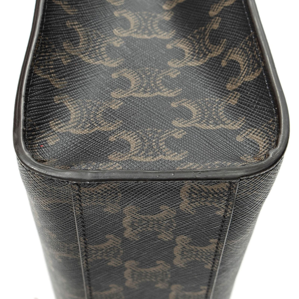 Celine Small Vertical Cover Tote Brown Triomphe Canvas — view 8