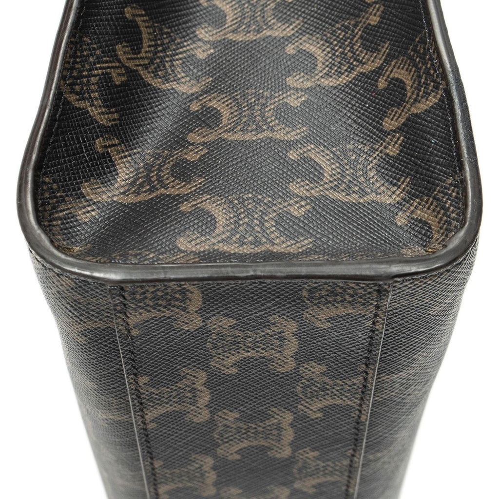 Celine Small Vertical Cover Tote Brown Triomphe Canvas — view 7