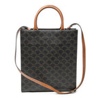 Celine Small Vertical Cover Tote Brown Triomphe Canvas — view 5
