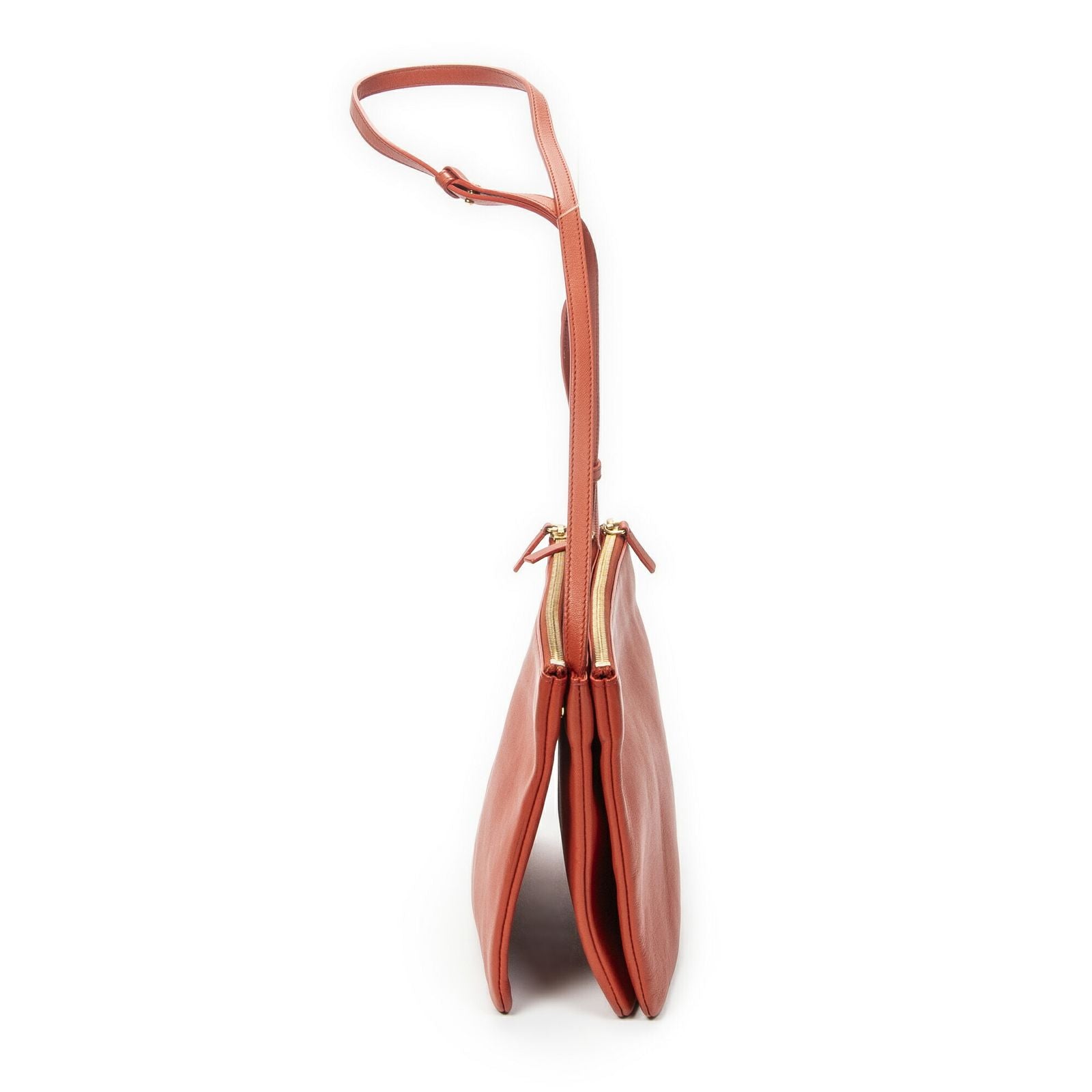 Celine Large Trio Crossbody Orange Calfskin Leather — view 3