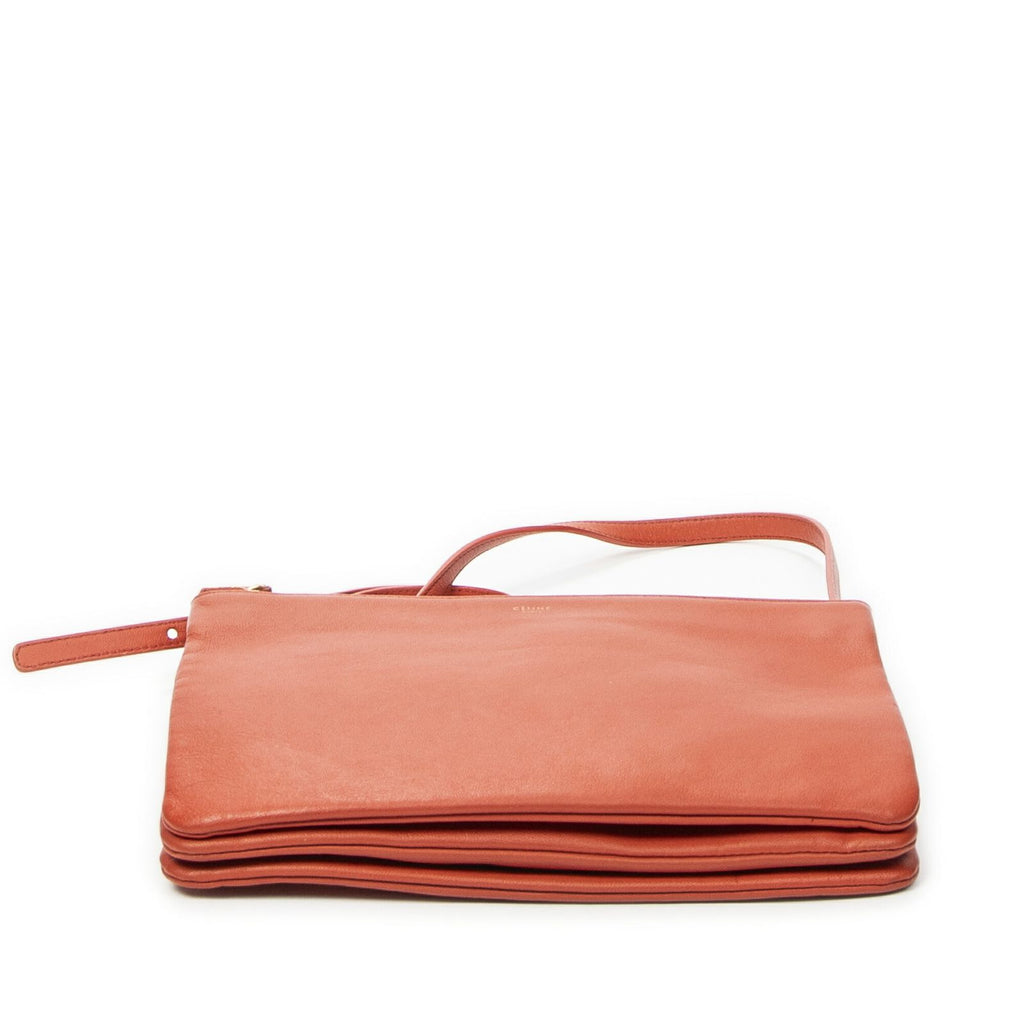 Celine Large Trio Crossbody Orange Calfskin Leather — view 6