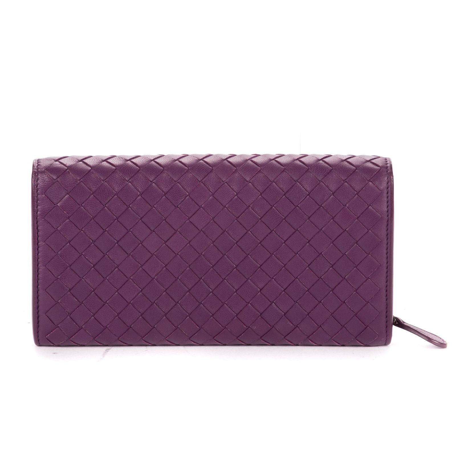 Bottega Veneta Giant Continental Flap Purple Intrecciato Calfskin Leathera — view 5