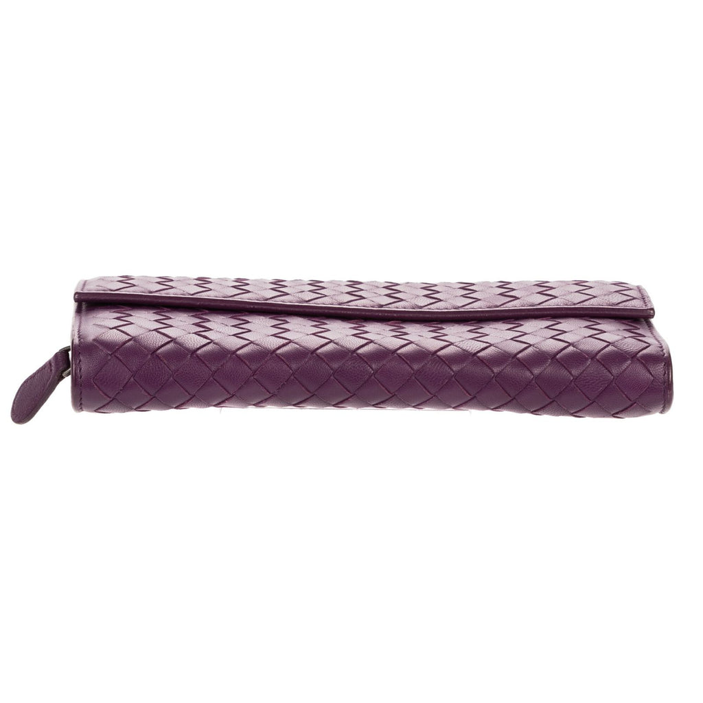 Bottega Veneta Giant Continental Flap Purple Intrecciato Calfskin Leathera — view 6