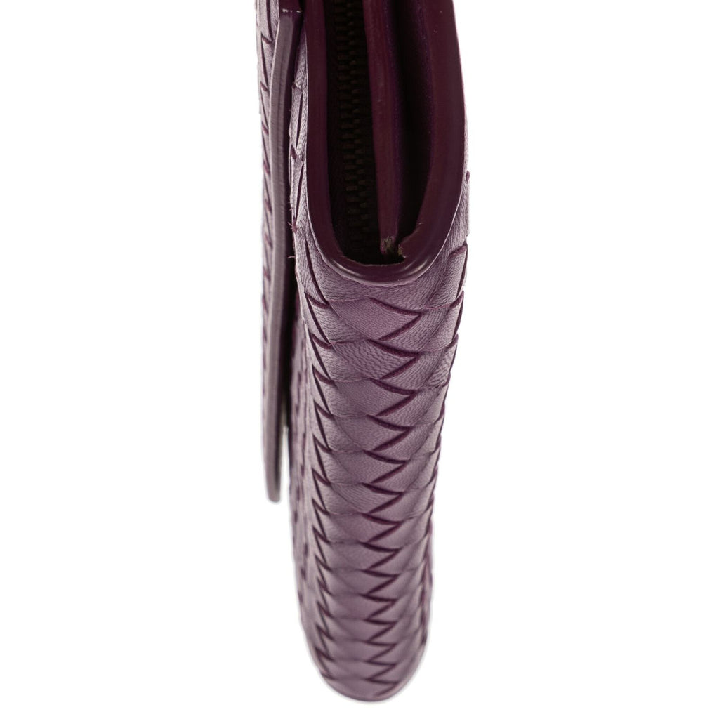 Bottega Veneta Giant Continental Flap Purple Intrecciato Calfskin Leathera — view 8