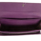 Bottega Veneta Giant Continental Flap Purple Intrecciato Calfskin Leathera — view 9