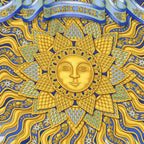 Hermes Scarf Blue Yellow Green Silk — view 3