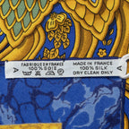 Hermes Scarf Blue Yellow Green Silk — view 5
