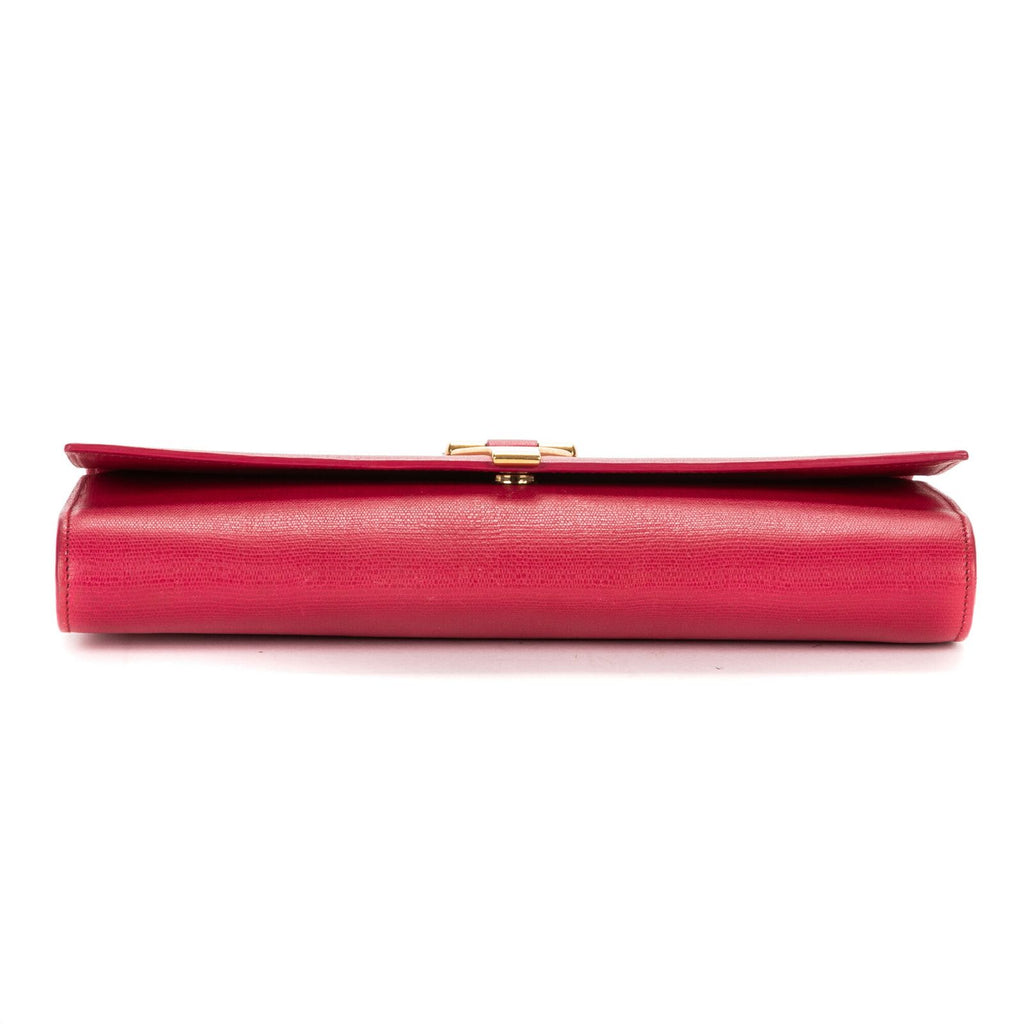 Saint Laurent Ligne Crossbody Pink Calfskin Leather — view 6