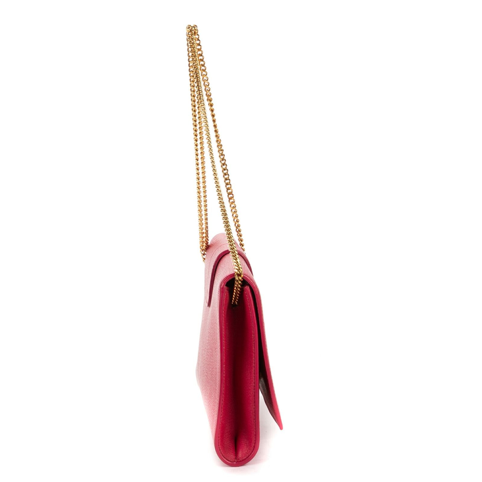 Saint Laurent Ligne Crossbody Pink Calfskin Leather — view 4