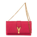Saint Laurent Ligne Crossbody Pink Calfskin Leather