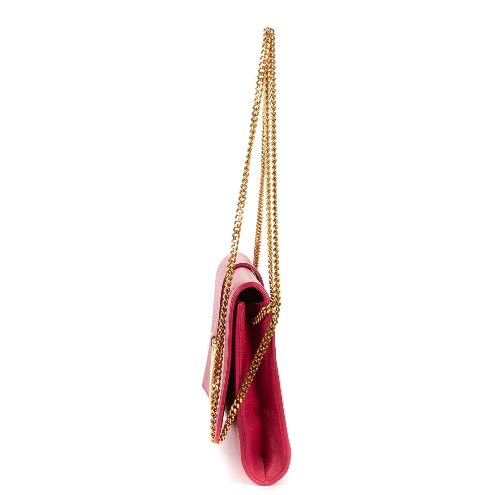 Saint Laurent Ligne Crossbody Pink Calfskin Leather — view 3