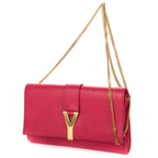 Saint Laurent Ligne Crossbody Pink Calfskin Leather — view 2