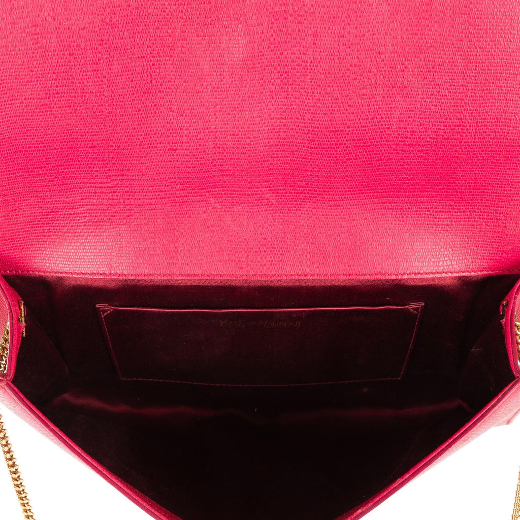 Saint Laurent Ligne Crossbody Pink Calfskin Leather — view 9