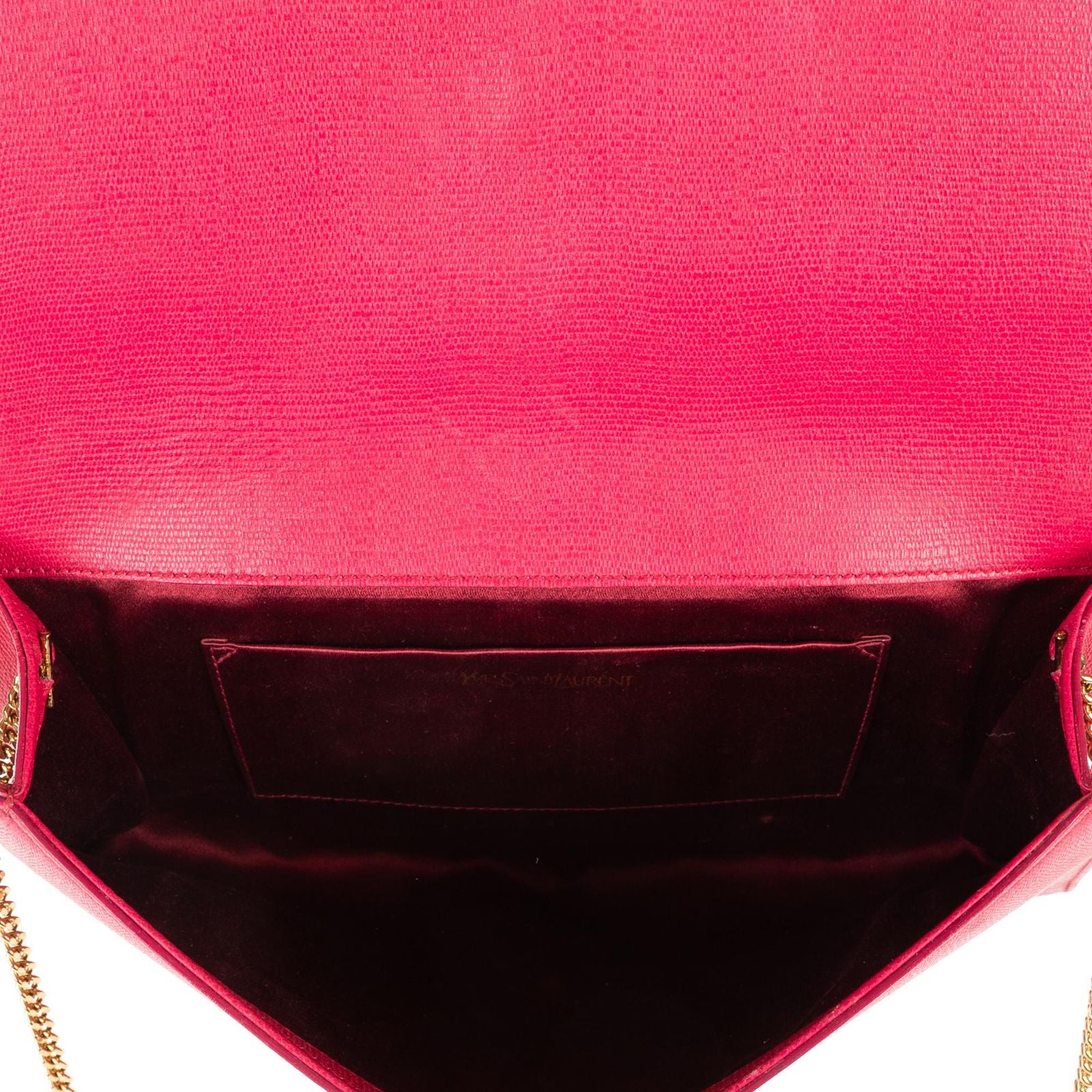 Saint Laurent Ligne Crossbody Pink Calfskin Leather — view 9