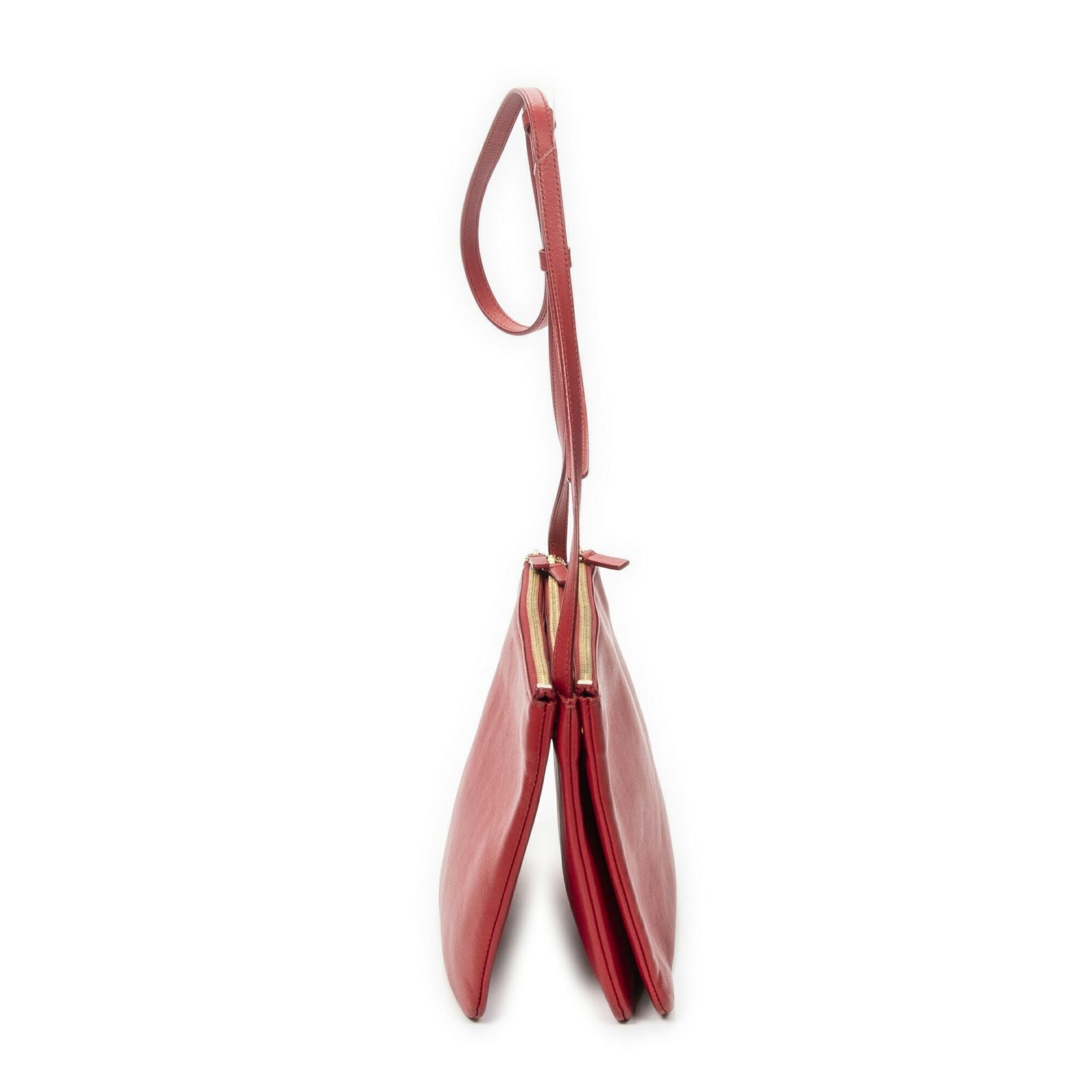 Celine Large Trio Crossbody Red Calfskin Leather — view 3