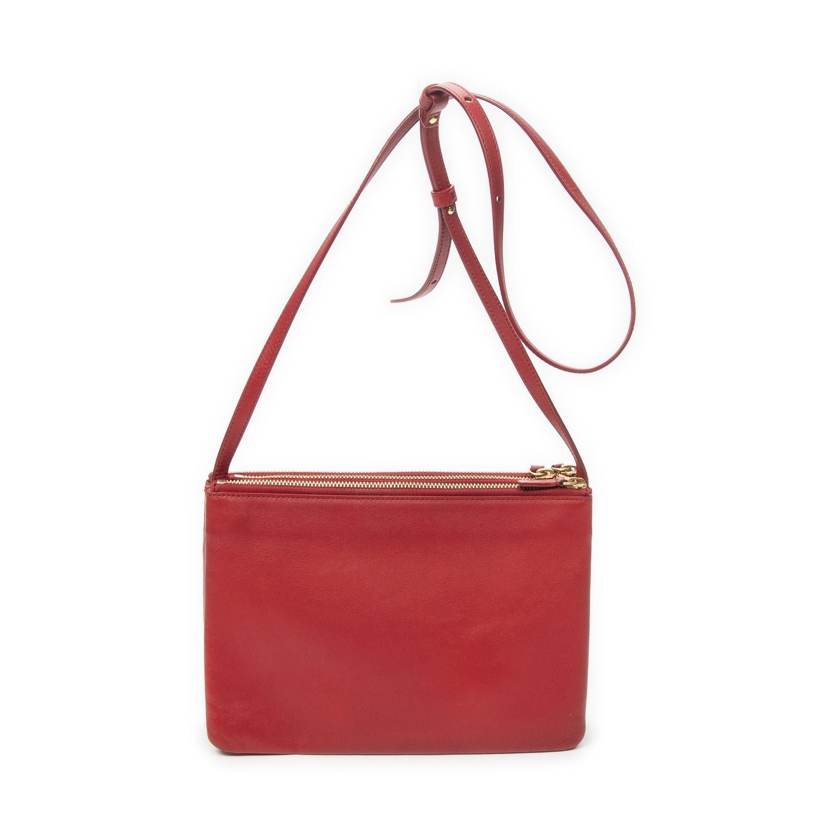 Celine Large Trio Crossbody Red Calfskin Leather — view 5