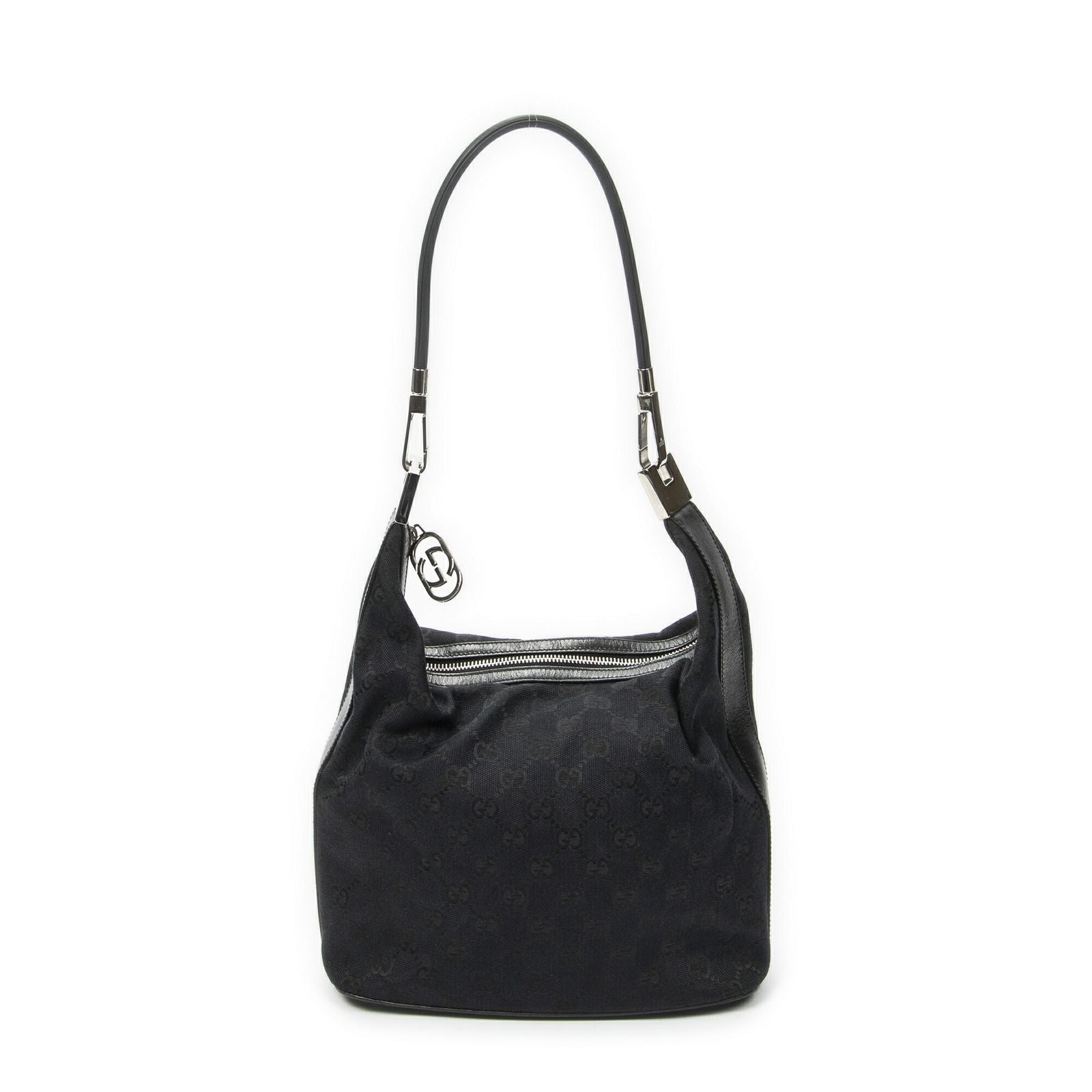 Gucci Zip Hobo Black GG Canvas
