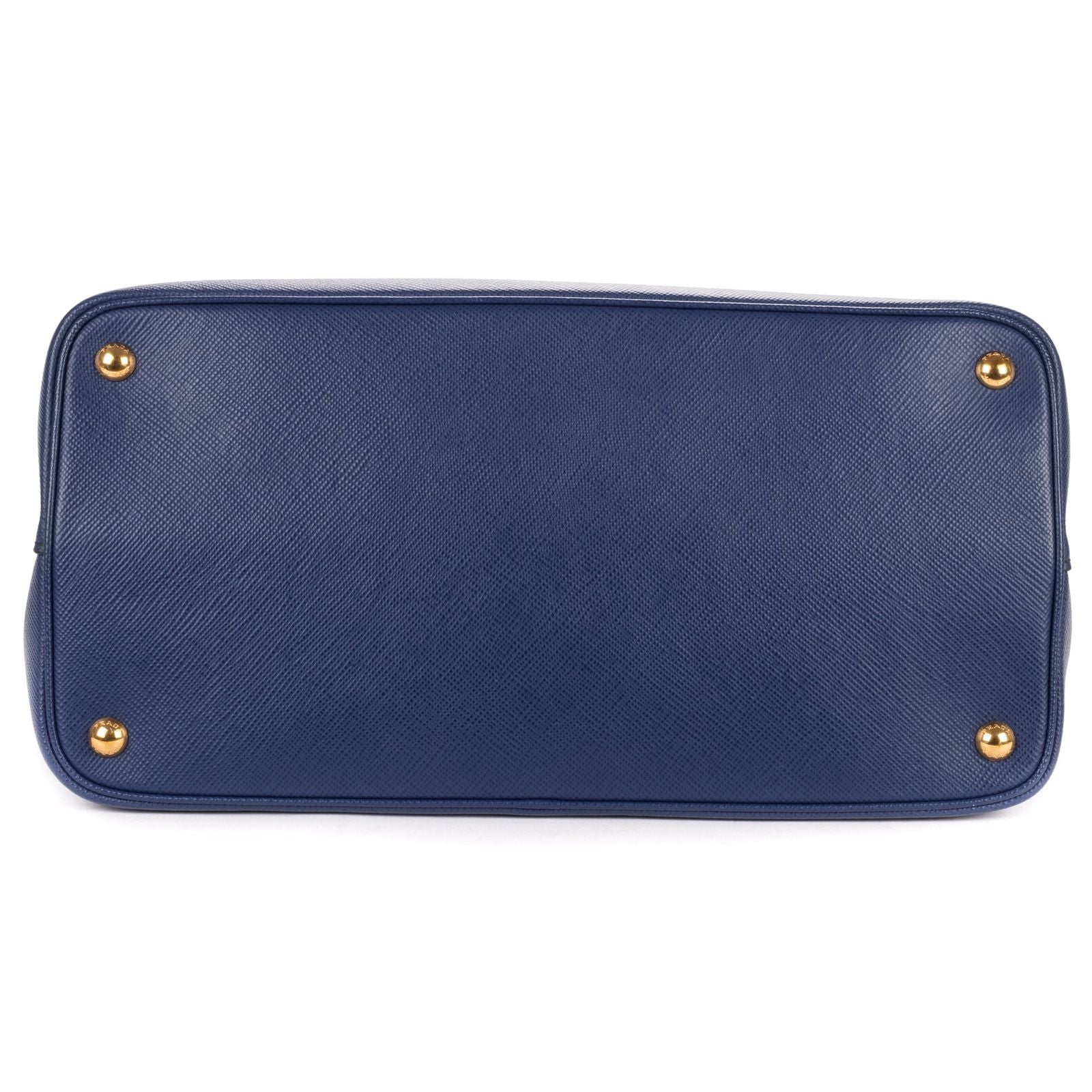 Prada Cuir Double Handle Tote Navy Red Saffiano Leather — view 6