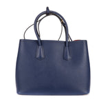 Prada Cuir Double Handle Tote Navy Red Saffiano Leather — view 5