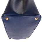 Prada Cuir Double Handle Tote Navy Red Saffiano Leather — view 7
