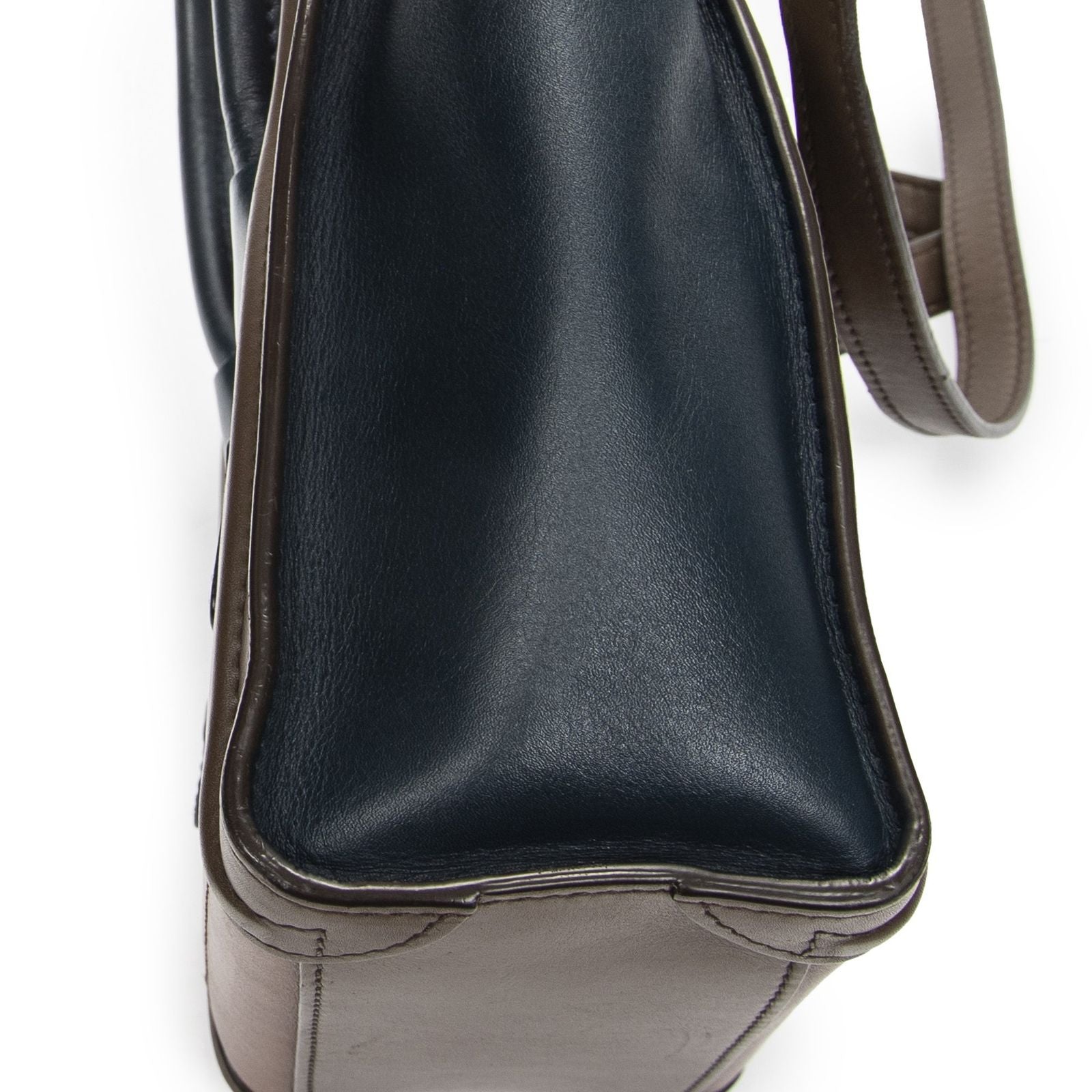 Celine Nano Luggage Brown Navy Calfskin Leather — view 8