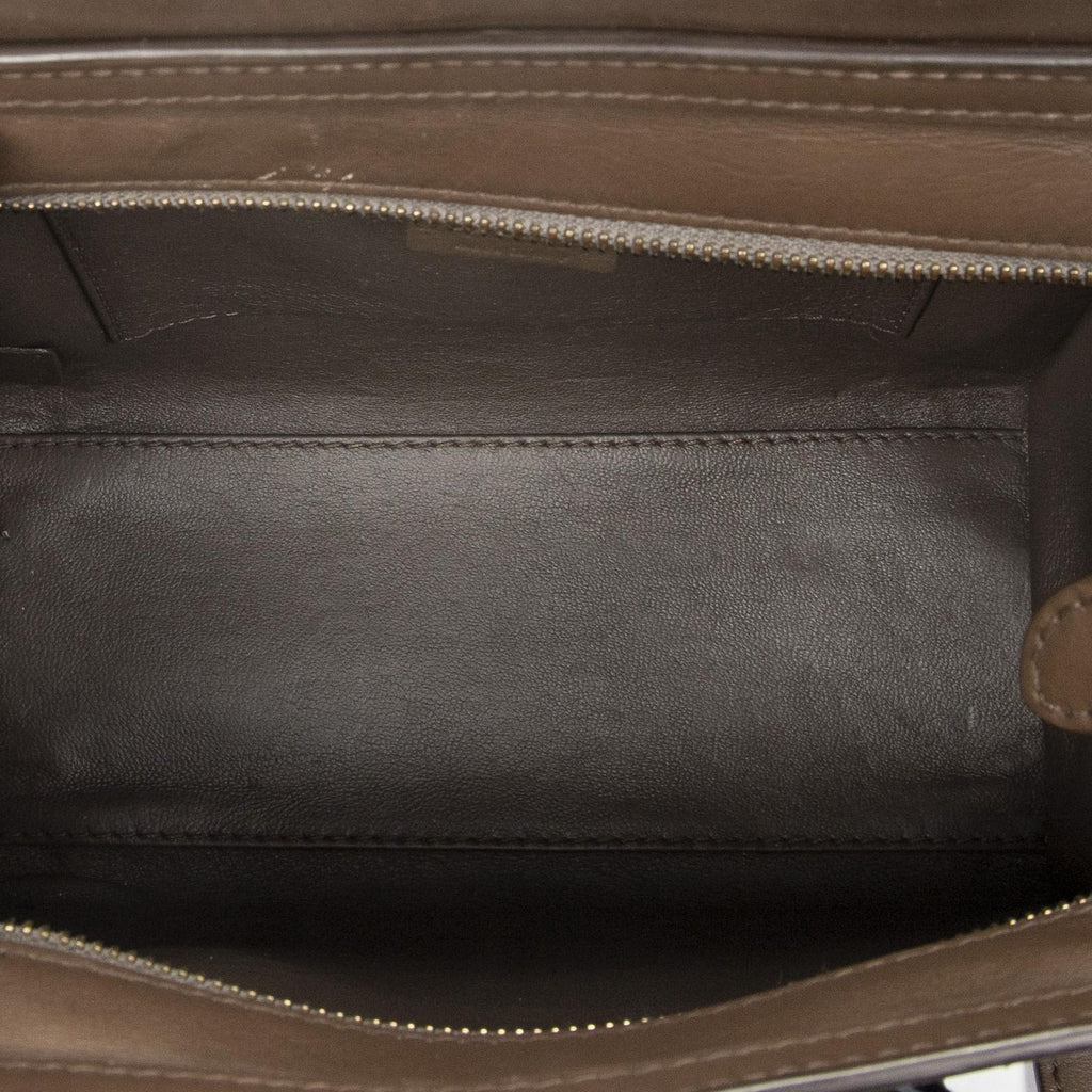 Celine Nano Luggage Brown Navy Calfskin Leather — view 9