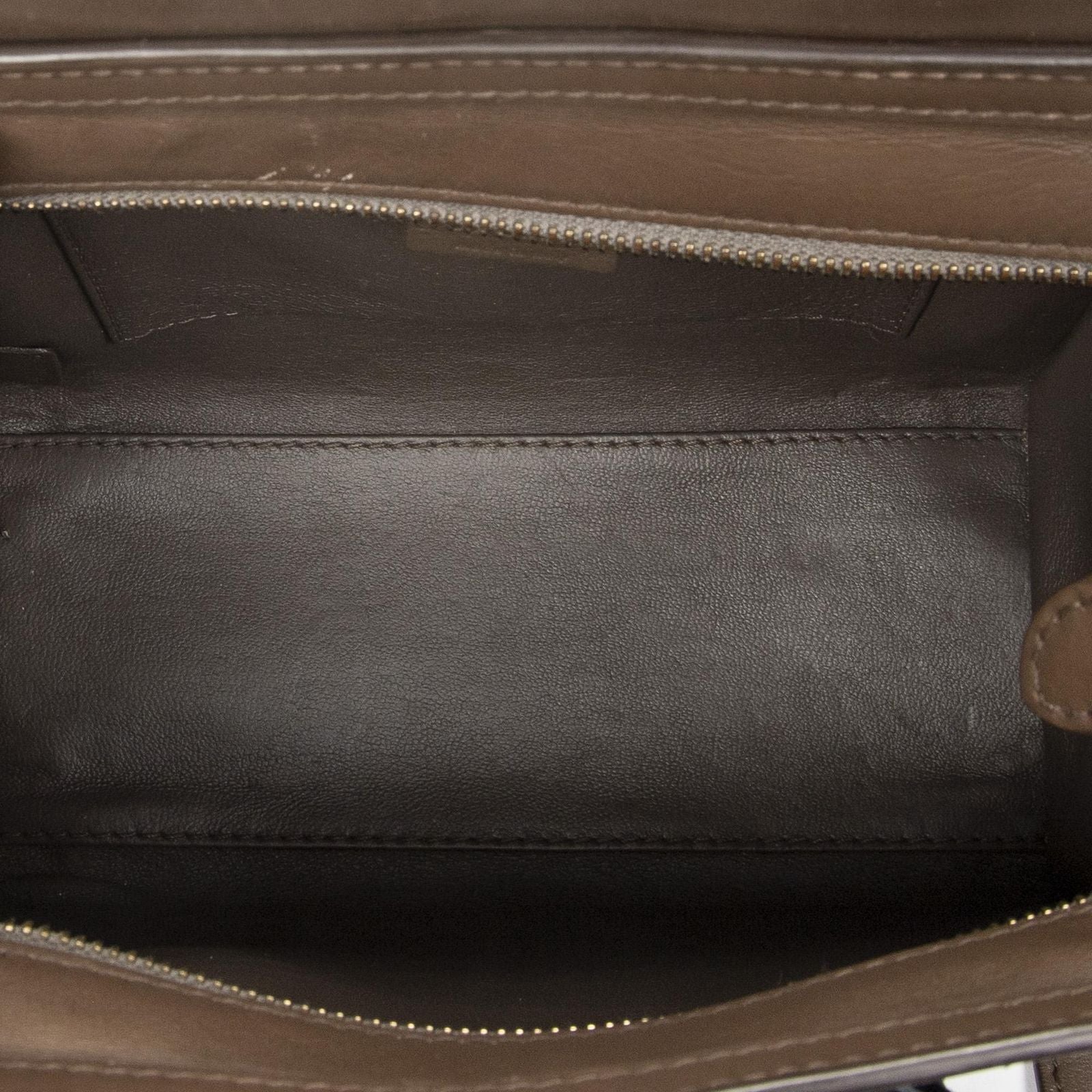 Celine Nano Luggage Brown Navy Calfskin Leather — view 9