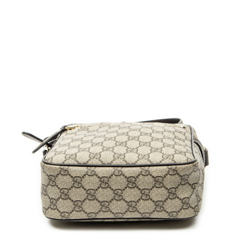 Gucci Zip Crossbody Dark Brown Beige Supreme Canvas — view 6