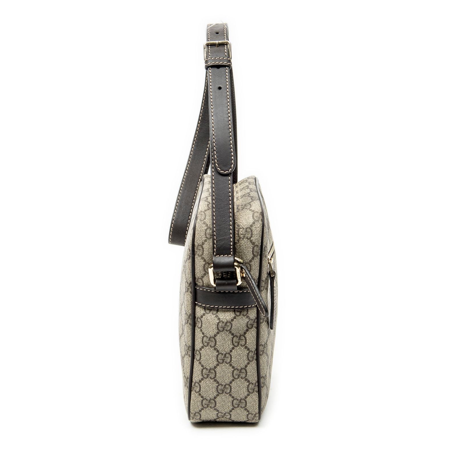 Gucci Zip Crossbody Dark Brown Beige Supreme Canvas — view 4