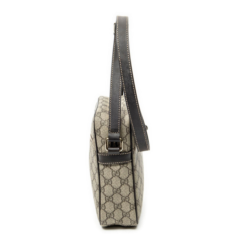 Gucci Zip Crossbody Dark Brown Beige Supreme Canvas — view 3