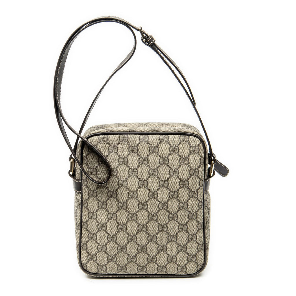 Gucci Zip Crossbody Dark Brown Beige Supreme Canvas — view 5