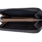 Bottega Veneta Zip Around Wallet Navy Intrecciato Calfskin Leathera — view 9