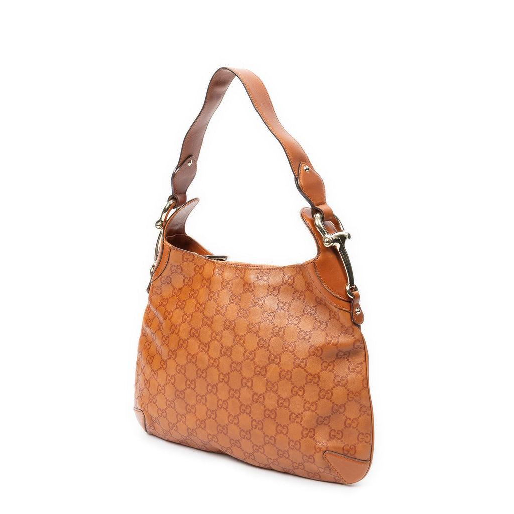 Gucci Horsebit Creole Hobo Orange Guccissima — view 2