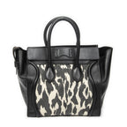 Celine Mini Luggage Black White Calfskin Leather — view 5