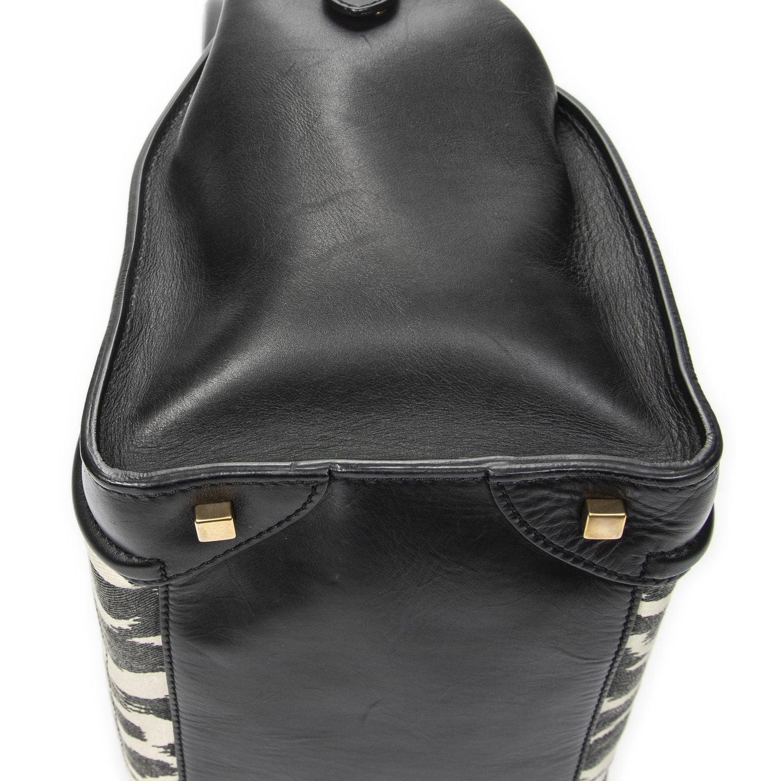 Celine Mini Luggage Black White Calfskin Leather — view 8