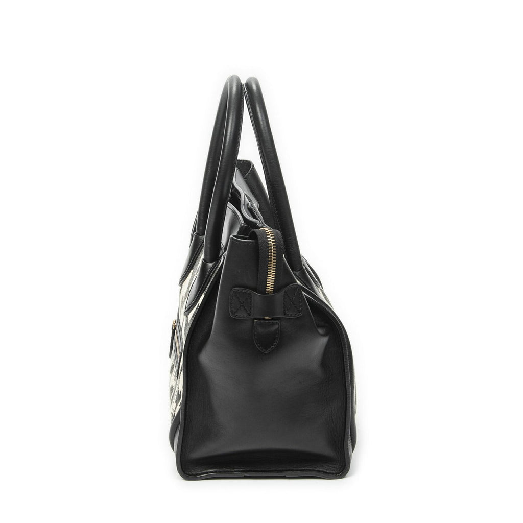 Celine Mini Luggage Black White Calfskin Leather — view 3