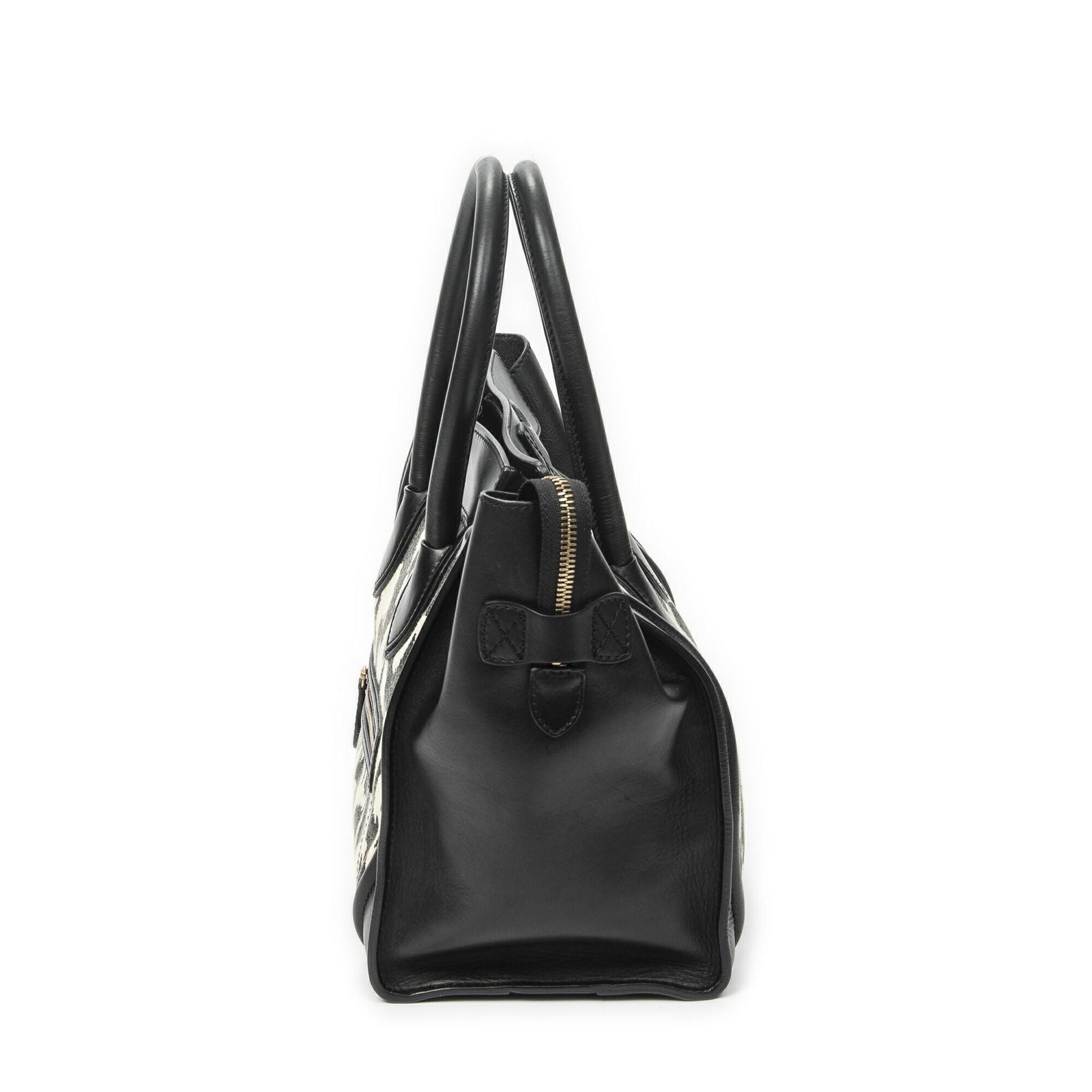 Celine Mini Luggage Black White Calfskin Leather — view 3